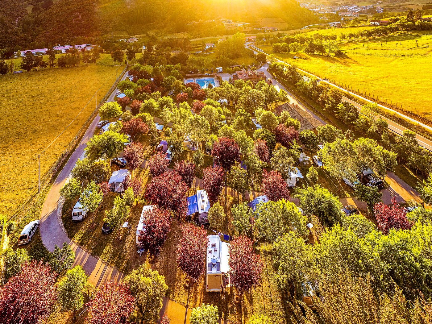 Vista aérea del Camping la Viorna