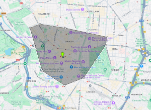 Mapa de las mejores zonas para alojare en Madrid