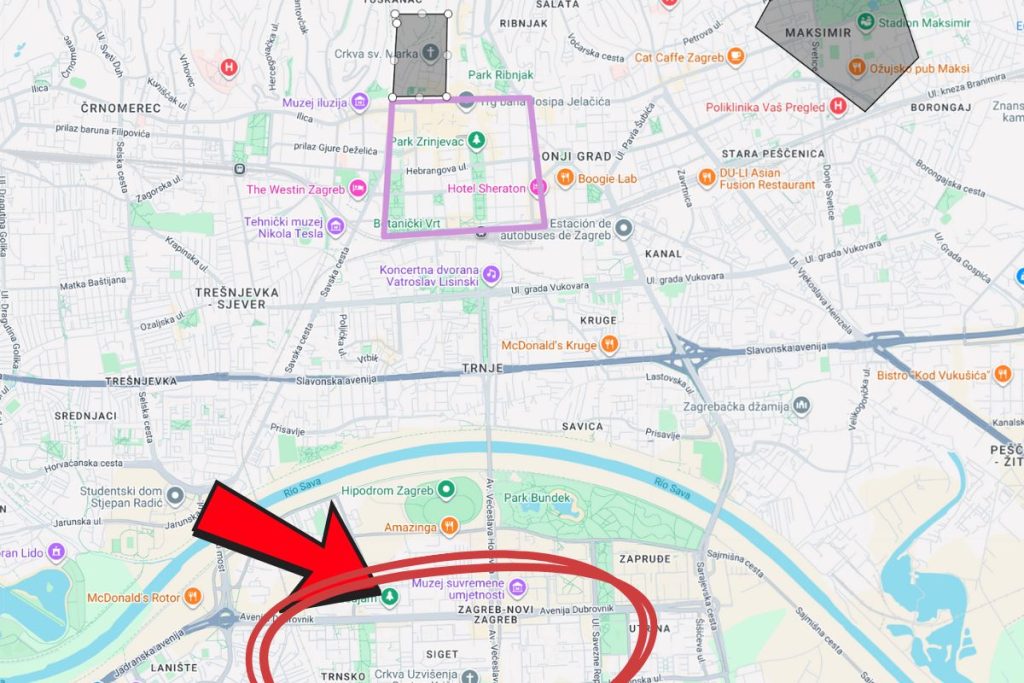 Mapa de novi zagreb para saber donde alojarse - Descubriendo viajes
