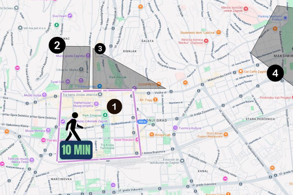 mapa de zagreb para saber donde alojarse-descubriendo viajes