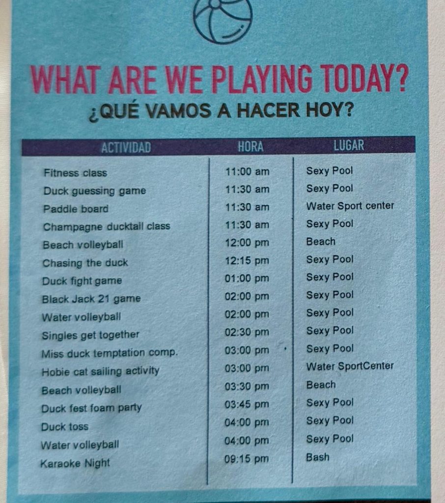 Foto de las actividades diarias uno de los días que estuvimos nosotros