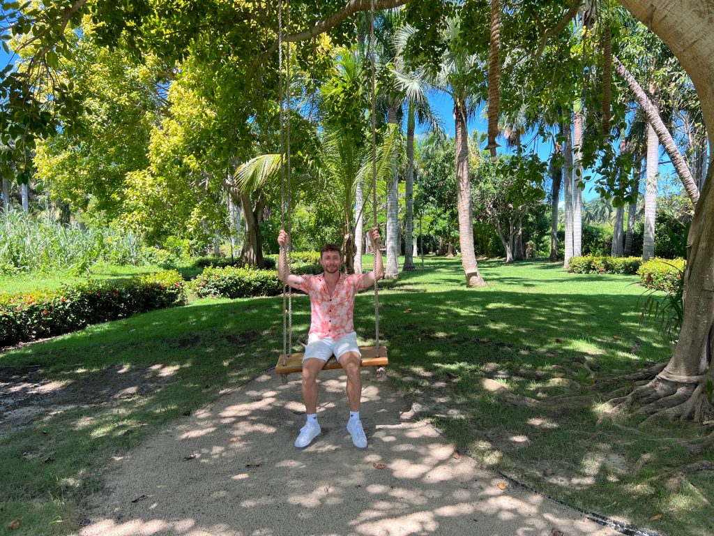 Foto en los jardines del Hotel Melia Caribe en Punta Cana