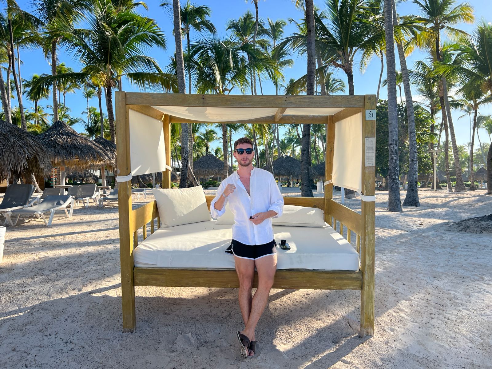 Cama balinesa en la playa del Meliá Punta Cana Beach