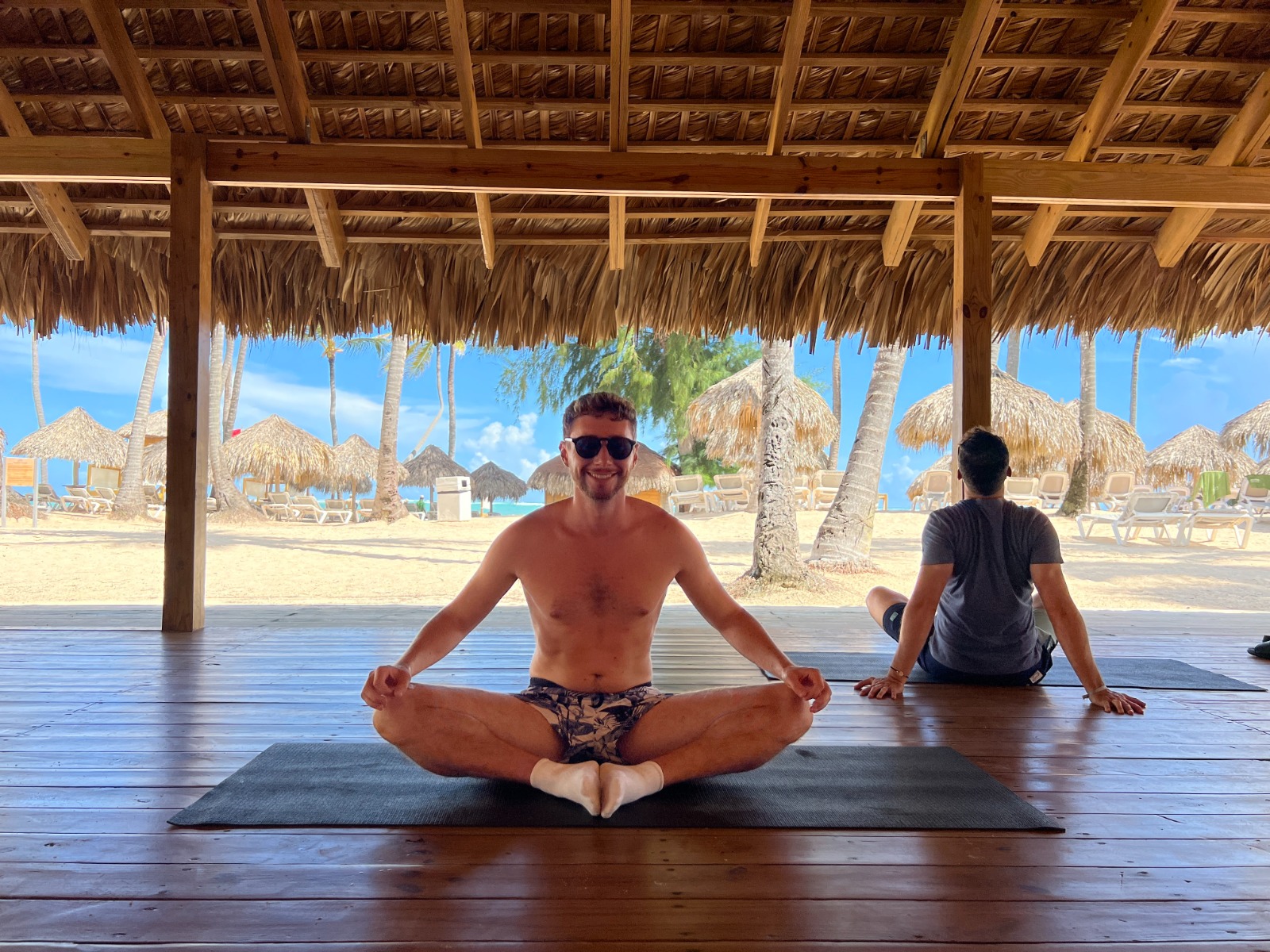 Yoga area by the beach at Meliá Caribe