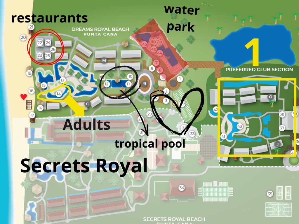 Map of Dreams Royal Beach Punta Cana - Discovering Stays