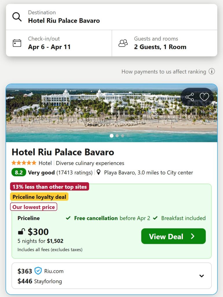 The caribbean price comparation discovering stays2