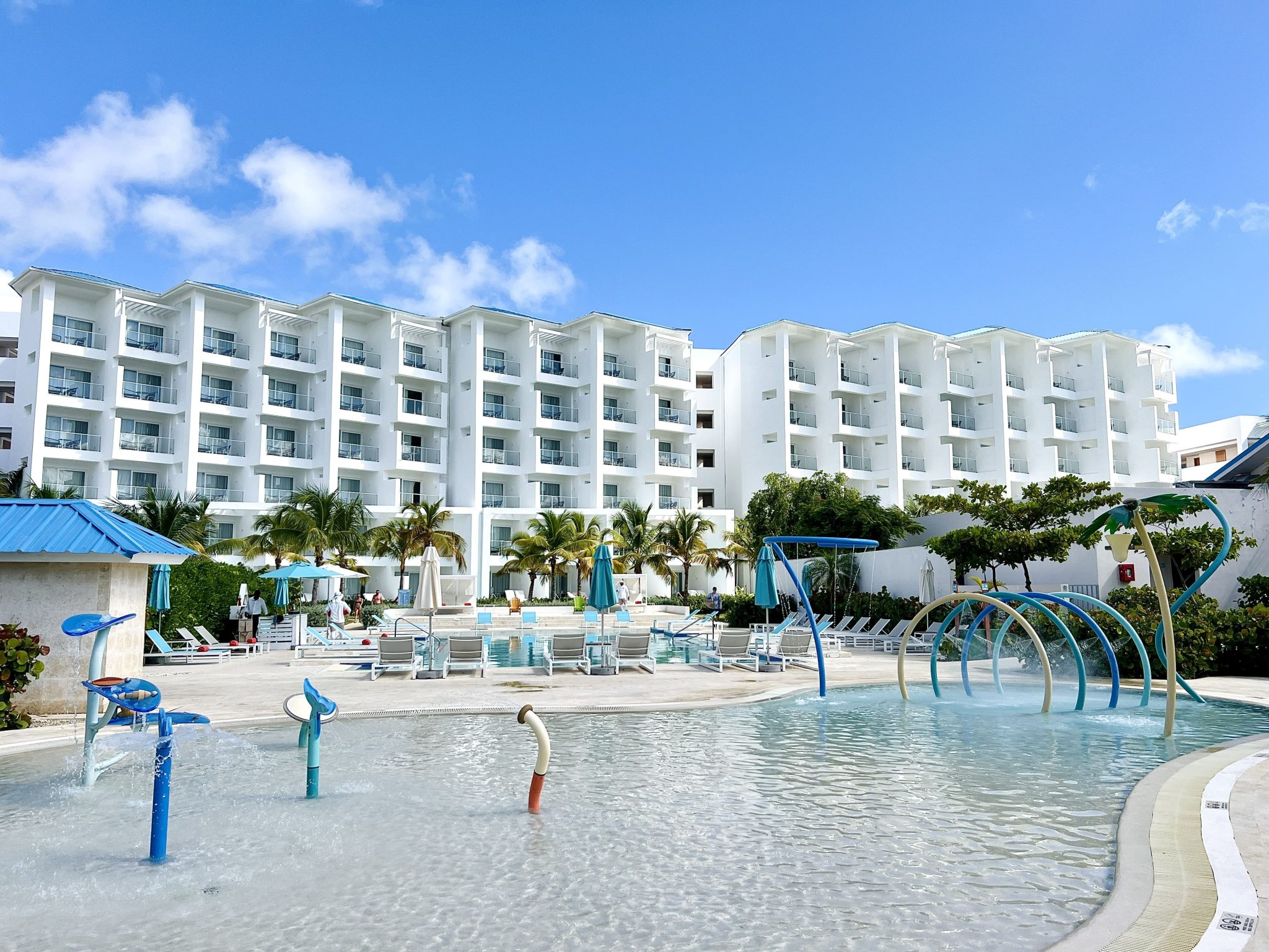 Zona de chapoteo con juegos de agua para niños en el Dreams Cap Cana