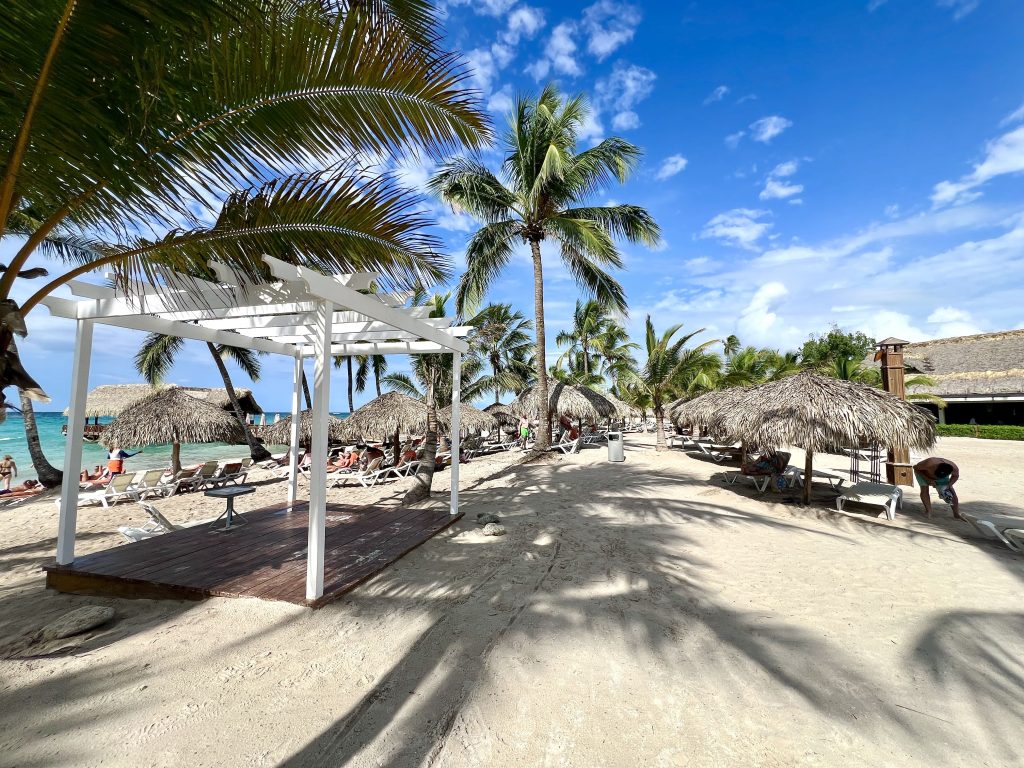 White sand beach next to the hotel