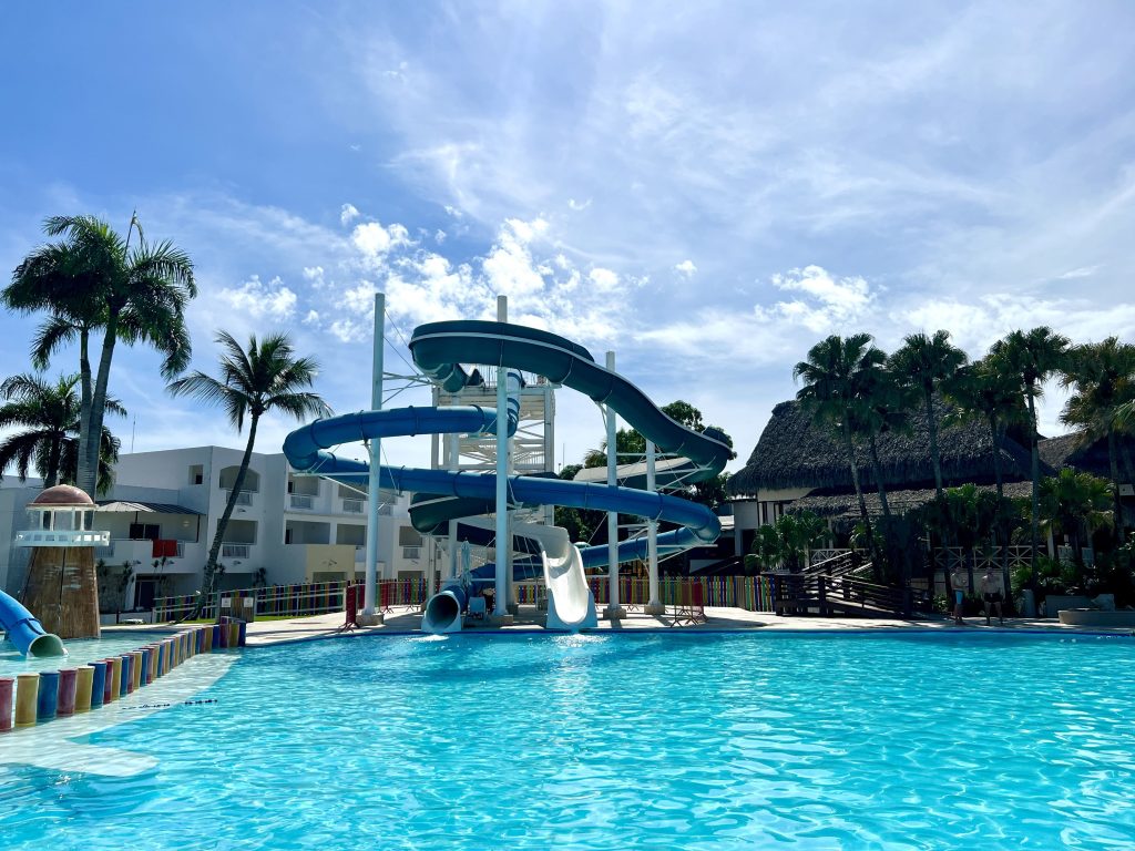 Big slides at the water park