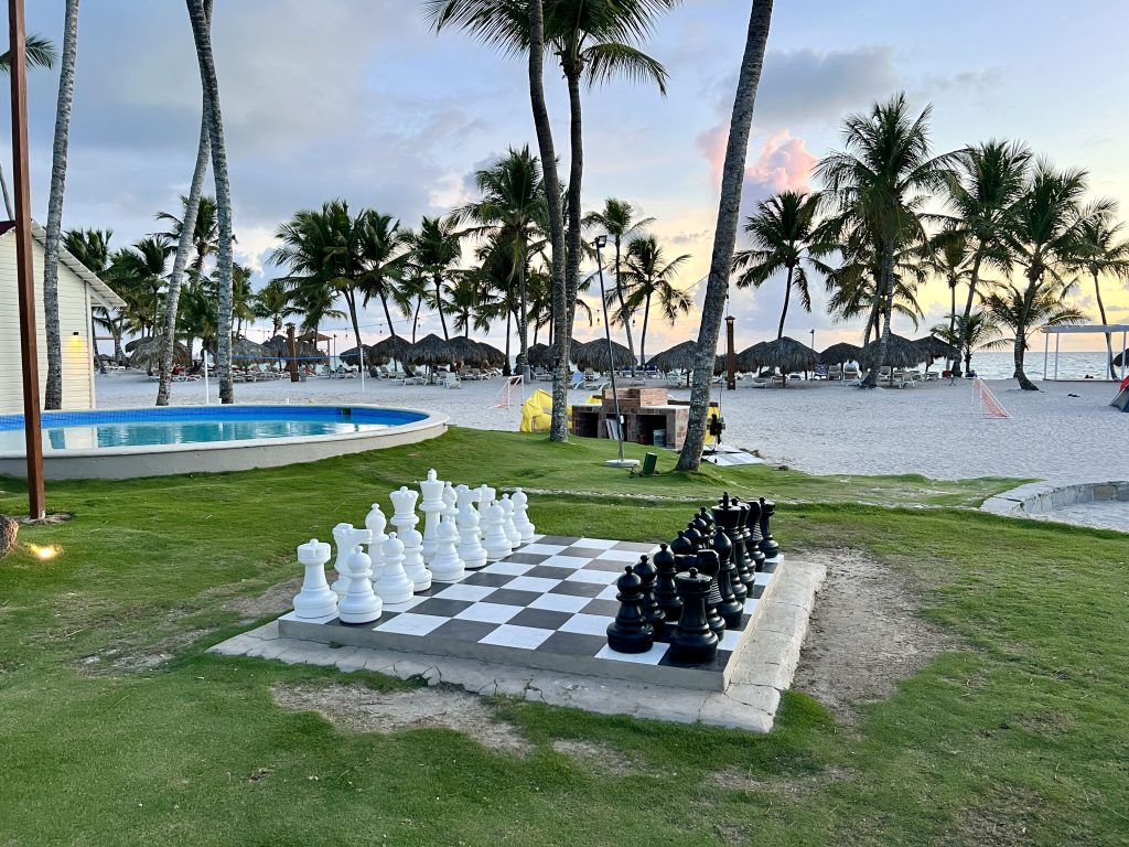 Chess, pool and barbecue by the beach
