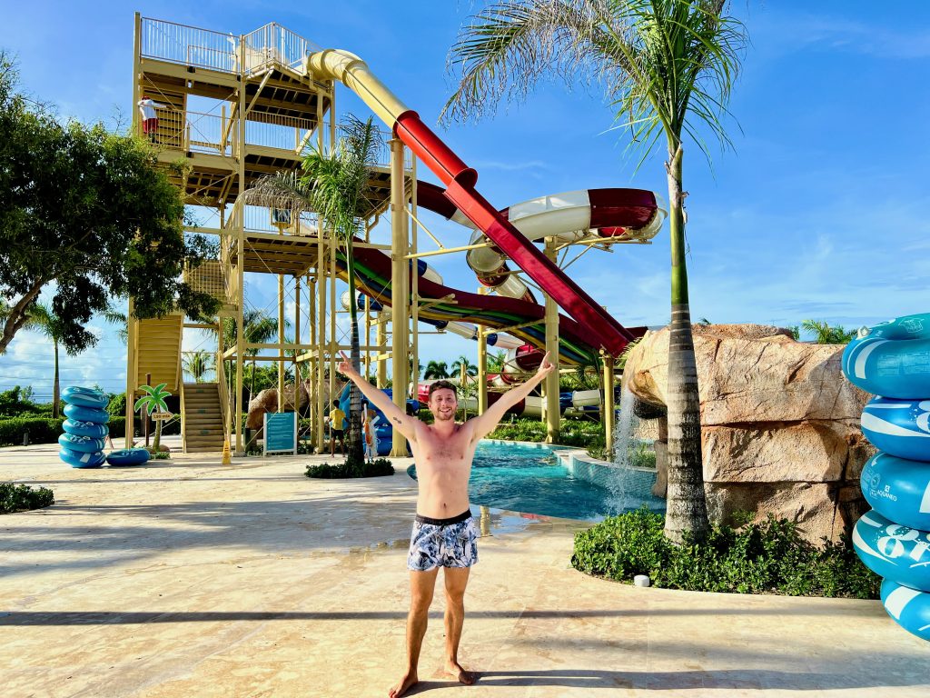 Water park with huge slides