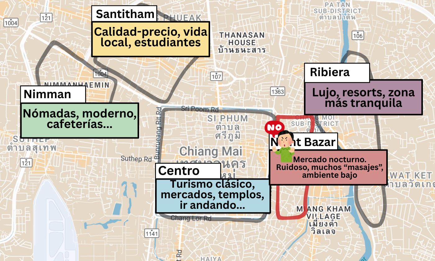 Mapa de Zonas Chiang Mai