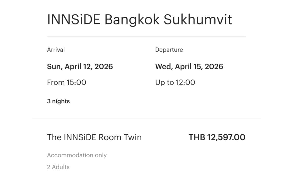 Precio normal Melia Bangkok