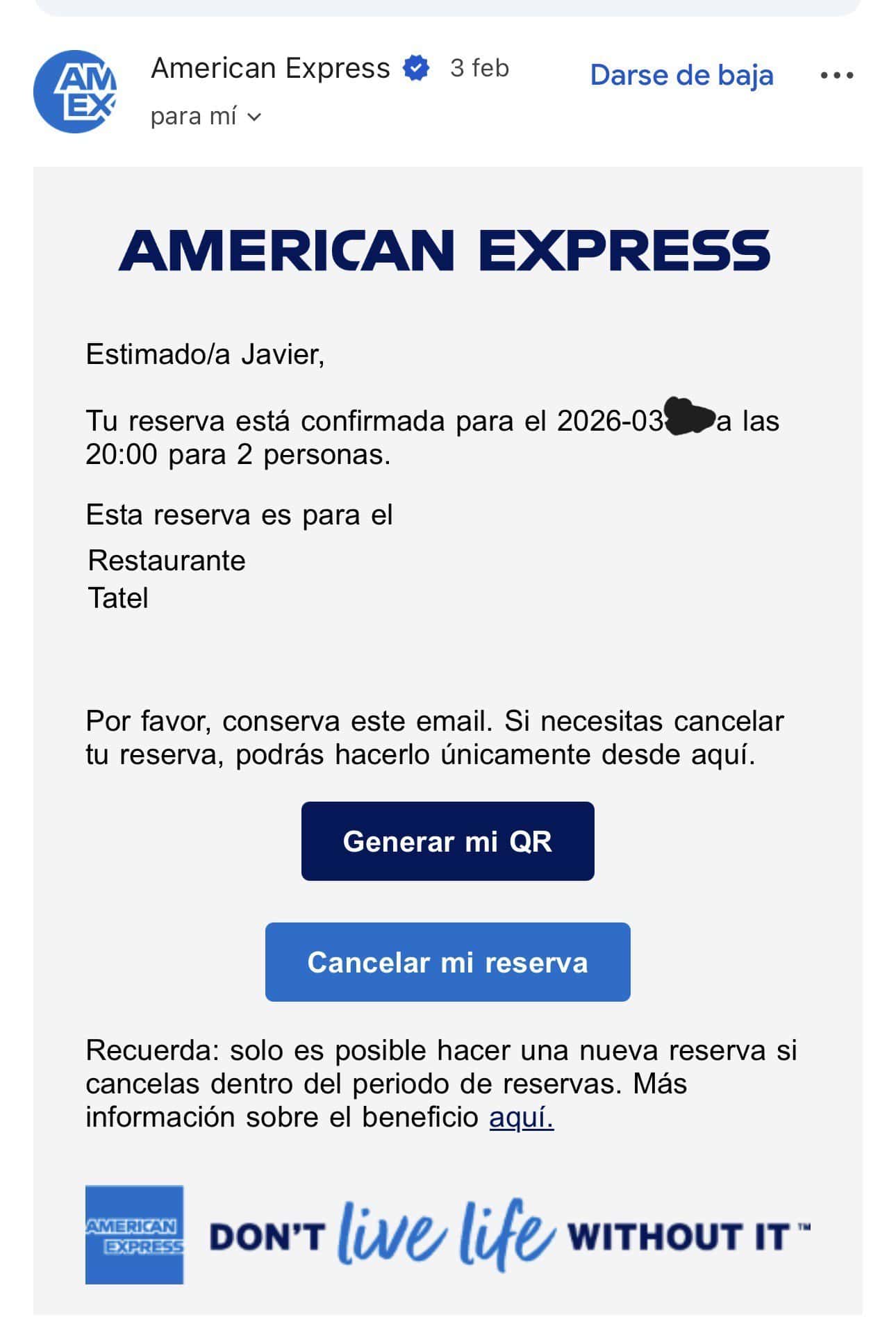 Cena para dos personas