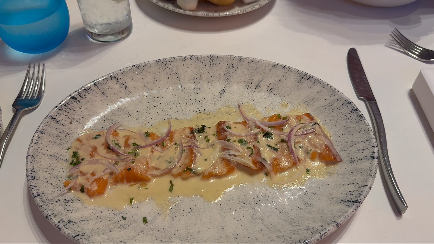 Salmon ceviche at a Punta Cana resort restaurant