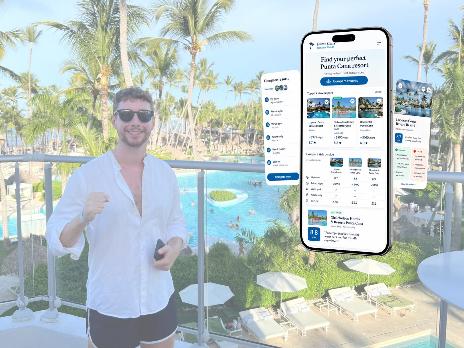 Javier Sobrino testing an all-inclusive resort in Punta Cana