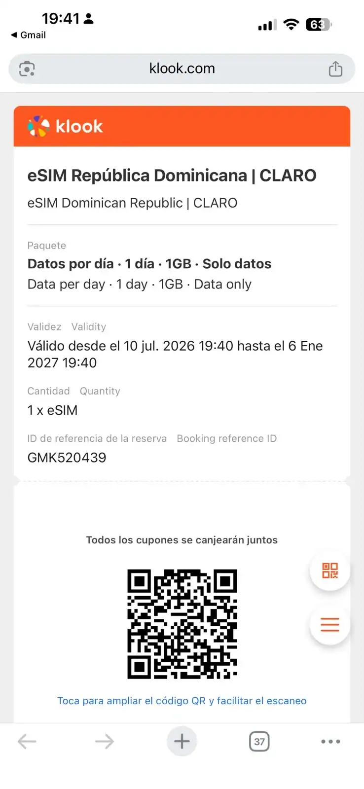 Test de Klook 2