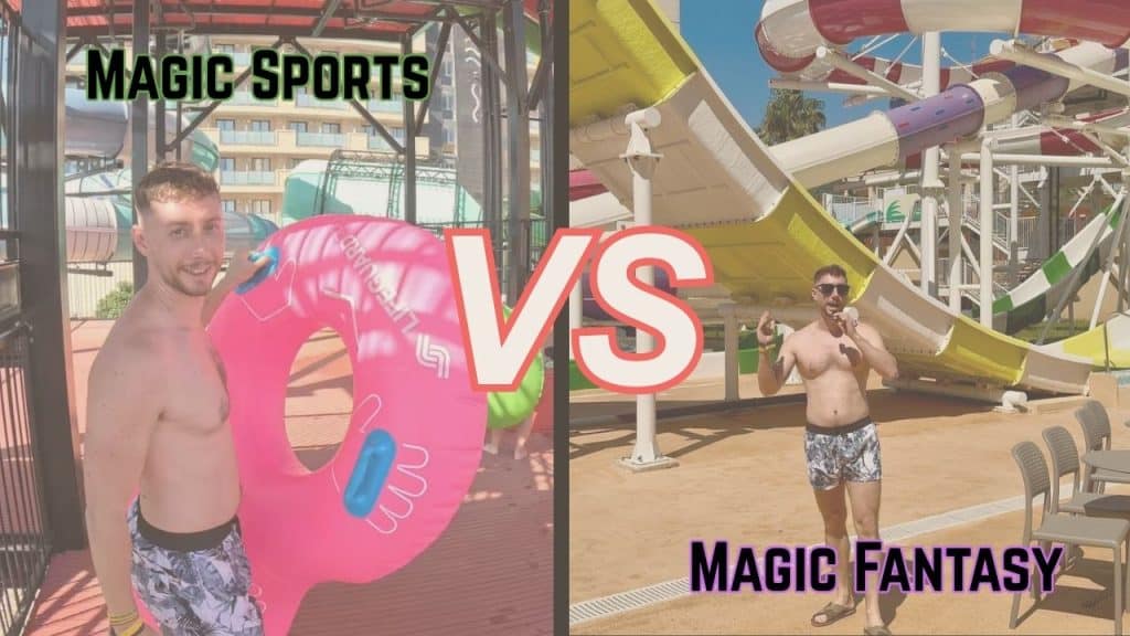 Comparison of water park attractions at Magic Sports and Magic Fantasy.