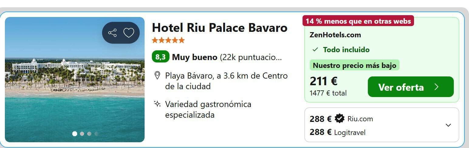 Precio del RIU Palace Bávaro en Trivago