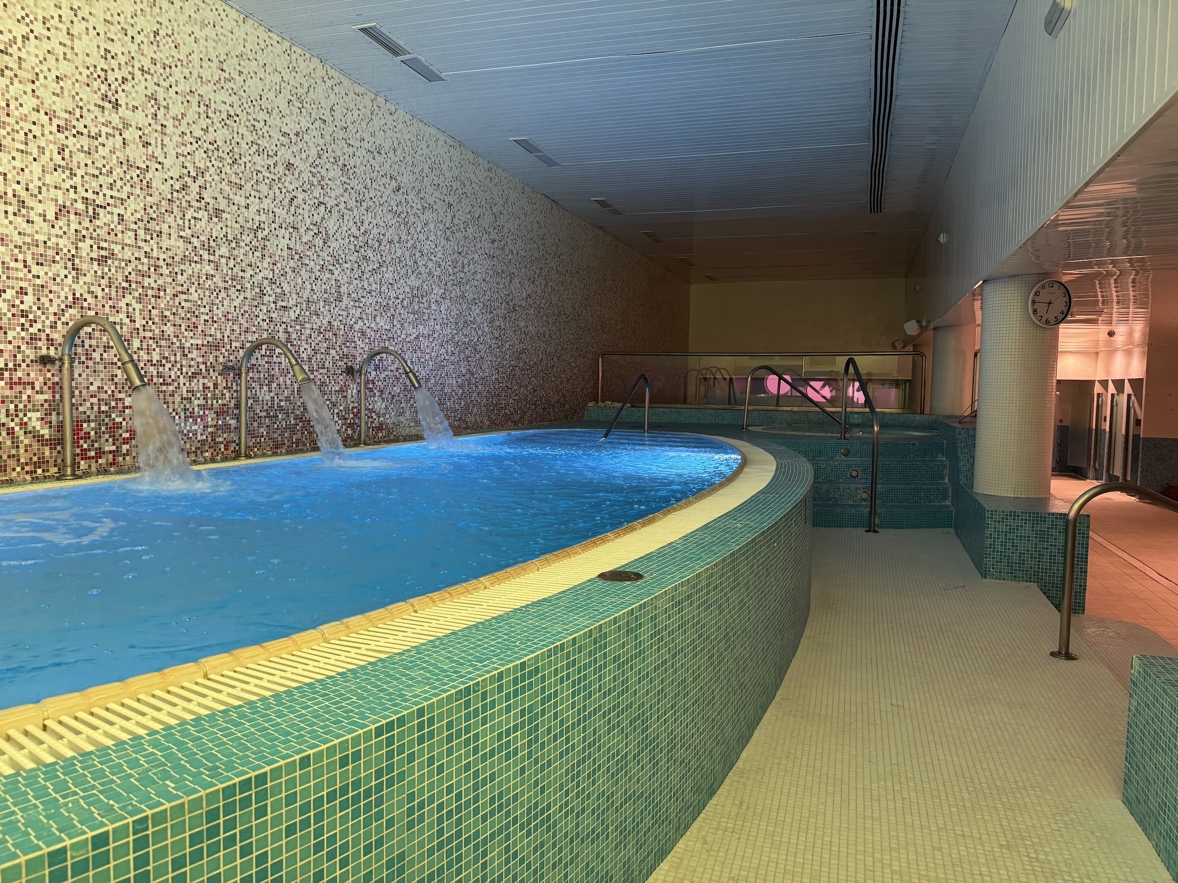 Piscina de hidromasaje con cuellos de cisne en el spa del BCL Levante Club
